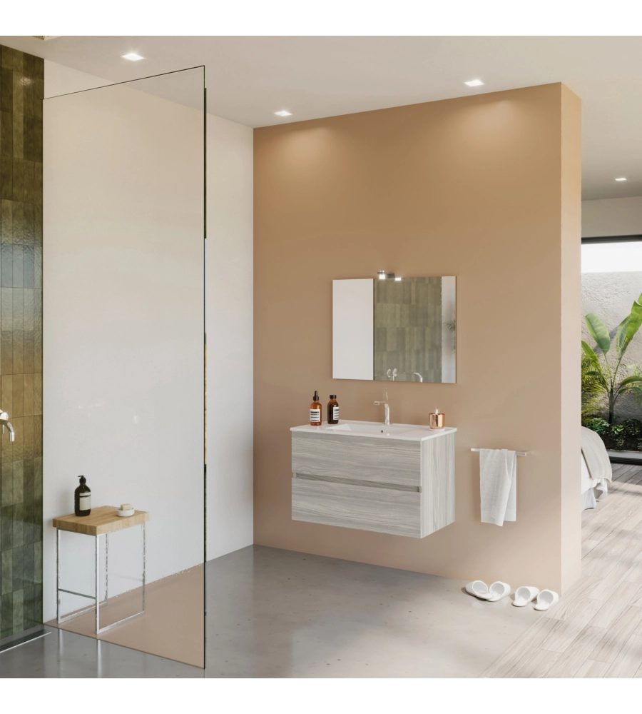 MOBILE BAGNO "LINDA" ROVERE GRIGIO, 81X46X113 CM